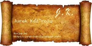 Jurek Károly névjegykártya