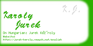 karoly jurek business card